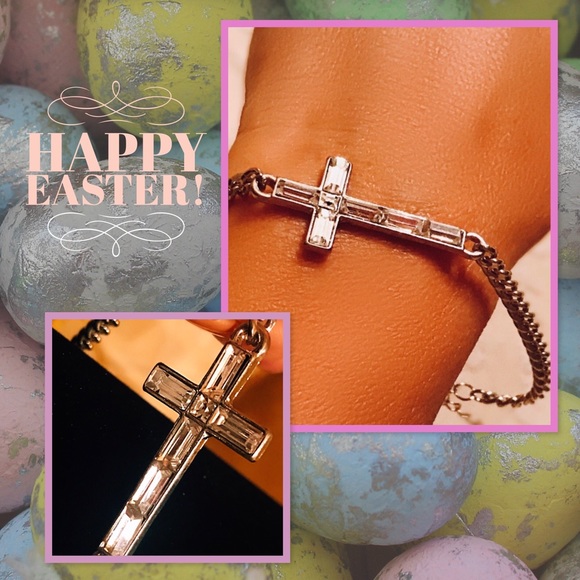 Crystal/SilverCross Bracelet - Picture 2 of 7